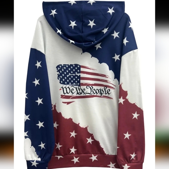 New Red White and Blue We the People Ladies Lightweight Sweatshirt sz xxl(14) - Picture 2 of 2